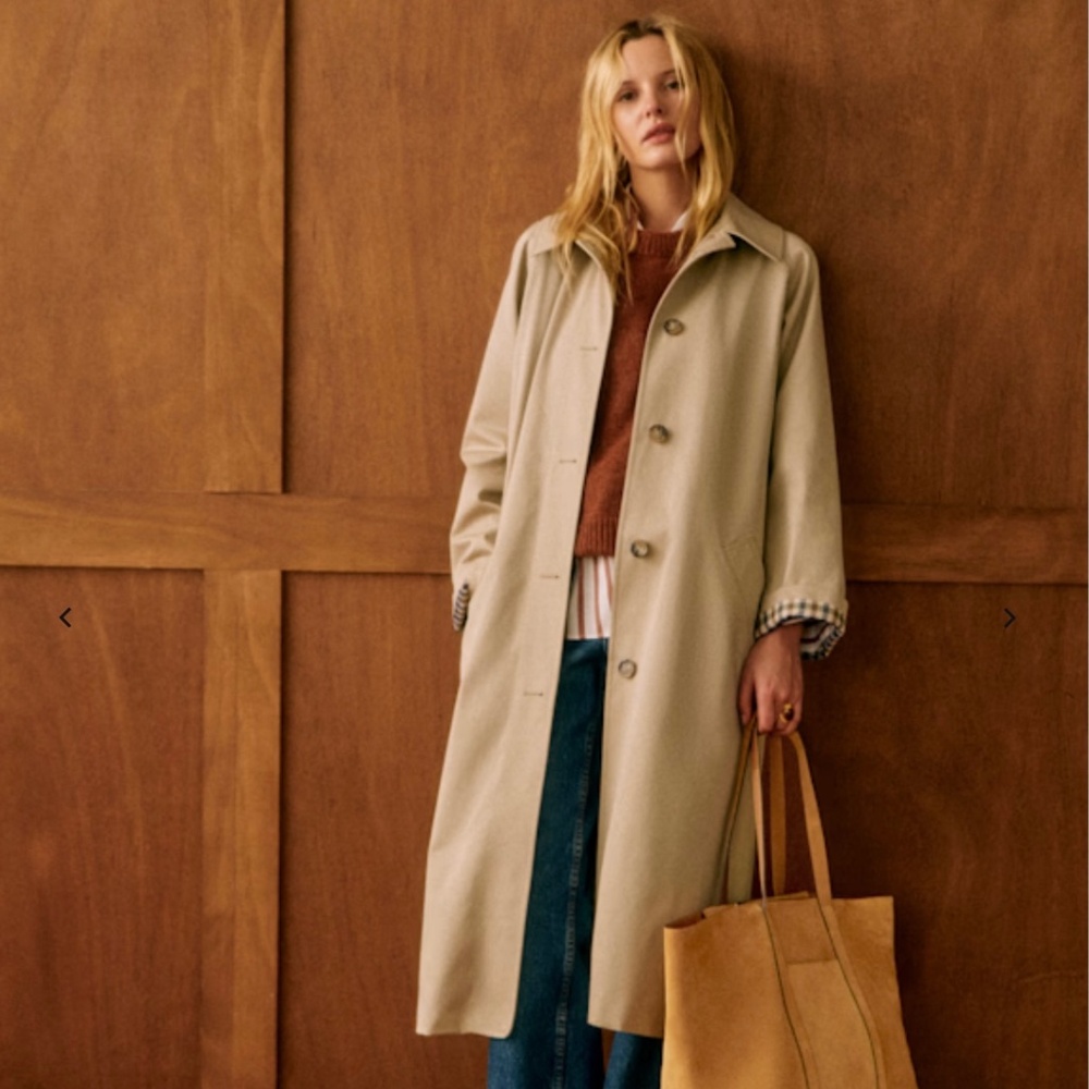 Sezane Clyde Trench Coat Light Beige EU 36 US 4 NWOT